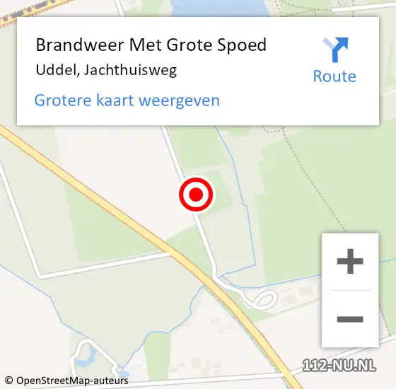 Locatie op kaart van de 112 melding: Brandweer Met Grote Spoed Naar Uddel, Jachthuisweg op 27 april 2023 11:02