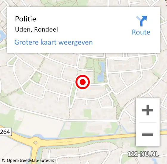 Locatie op kaart van de 112 melding: Politie Uden, Rondeel op 27 april 2023 11:21