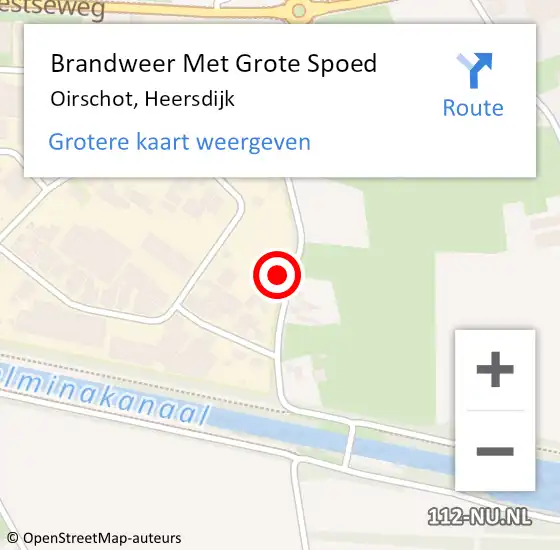 Locatie op kaart van de 112 melding: Brandweer Met Grote Spoed Naar Oirschot, Heersdijk op 27 april 2023 11:27