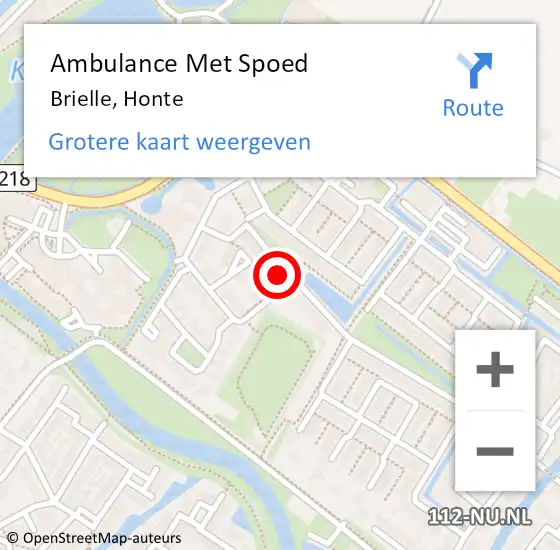 Locatie op kaart van de 112 melding: Ambulance Met Spoed Naar Brielle, Honte op 27 april 2023 11:27