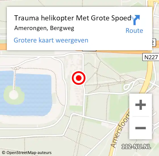 Locatie op kaart van de 112 melding: Trauma helikopter Met Grote Spoed Naar Amerongen, Bergweg op 27 april 2023 11:29
