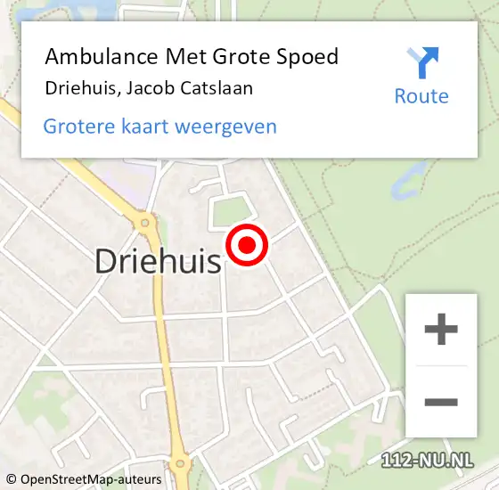 Locatie op kaart van de 112 melding: Ambulance Met Grote Spoed Naar Driehuis, Jacob Catslaan op 27 april 2023 11:46