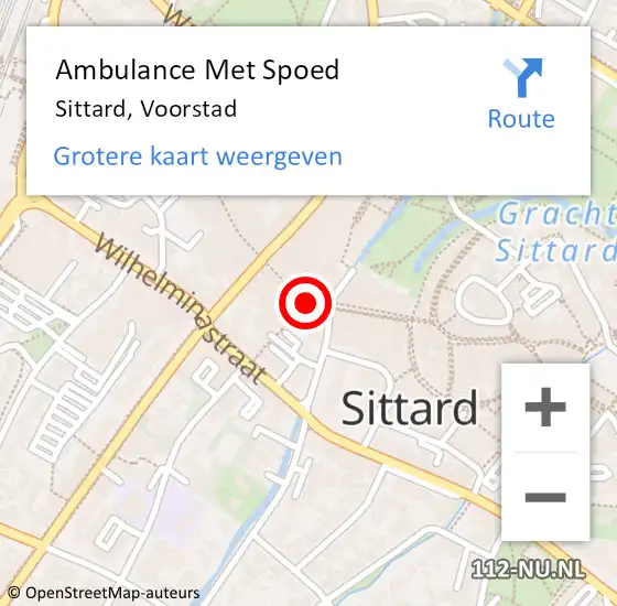 Locatie op kaart van de 112 melding: Ambulance Met Spoed Naar Sittard, Voorstad op 23 augustus 2014 15:23