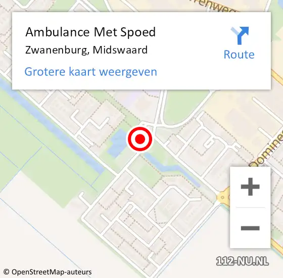 Locatie op kaart van de 112 melding: Ambulance Met Spoed Naar Zwanenburg, Midswaard op 27 april 2023 12:47