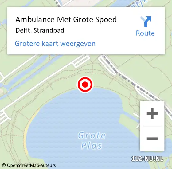 Locatie op kaart van de 112 melding: Ambulance Met Grote Spoed Naar Delft, Strandpad op 27 april 2023 13:23