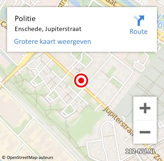 Locatie op kaart van de 112 melding: Politie Enschede, Jupiterstraat op 27 april 2023 14:06