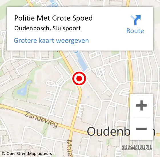 Locatie op kaart van de 112 melding: Politie Met Grote Spoed Naar Oudenbosch, Sluispoort op 27 april 2023 14:51