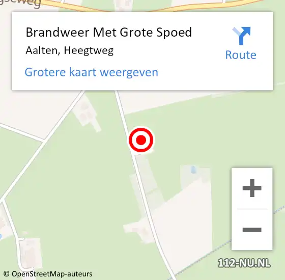 Locatie op kaart van de 112 melding: Brandweer Met Grote Spoed Naar Aalten, Heegtweg op 27 april 2023 15:17