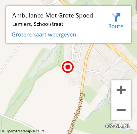 Locatie op kaart van de 112 melding: Ambulance Met Grote Spoed Naar Lemiers, Schoolstraat op 23 augustus 2014 15:53