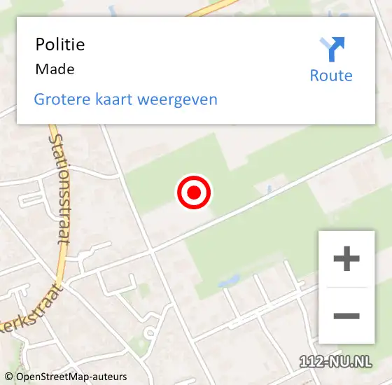 Locatie op kaart van de 112 melding: Politie Made op 27 april 2023 16:54