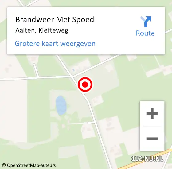 Locatie op kaart van de 112 melding: Brandweer Met Spoed Naar Aalten, Kiefteweg op 27 april 2023 17:54