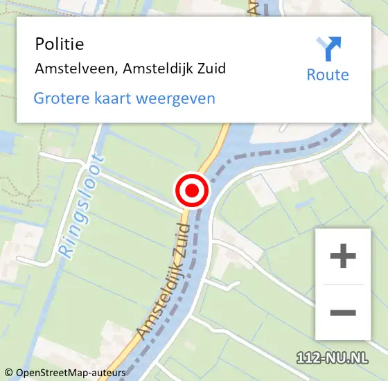 Locatie op kaart van de 112 melding: Politie Amstelveen, Amsteldijk Zuid op 23 augustus 2014 16:05