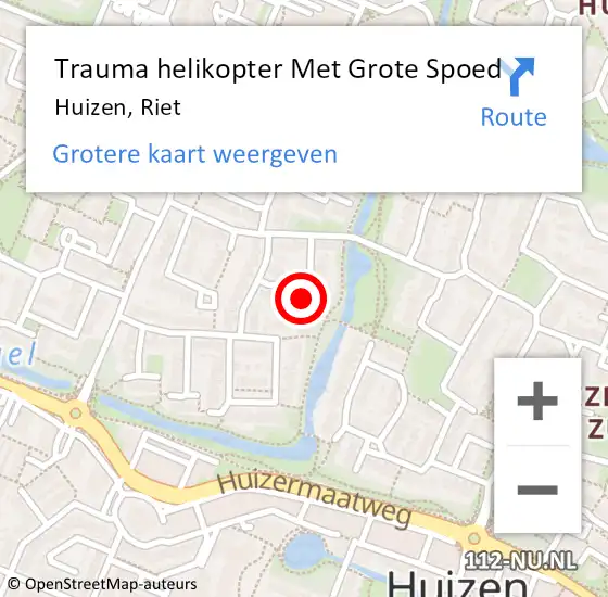 Locatie op kaart van de 112 melding: Trauma helikopter Met Grote Spoed Naar Huizen, Riet op 27 april 2023 19:02