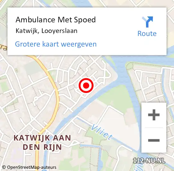 Locatie op kaart van de 112 melding: Ambulance Met Spoed Naar Katwijk, Looyerslaan op 27 april 2023 19:51