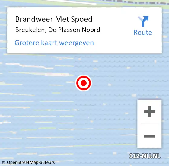 Locatie op kaart van de 112 melding: Brandweer Met Spoed Naar Breukelen, De Plassen Noord op 27 april 2023 19:54