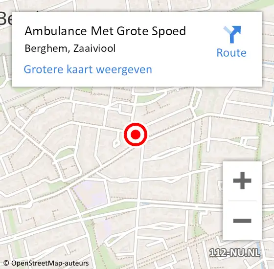 Locatie op kaart van de 112 melding: Ambulance Met Grote Spoed Naar Berghem, Zaaiviool op 23 augustus 2014 16:18