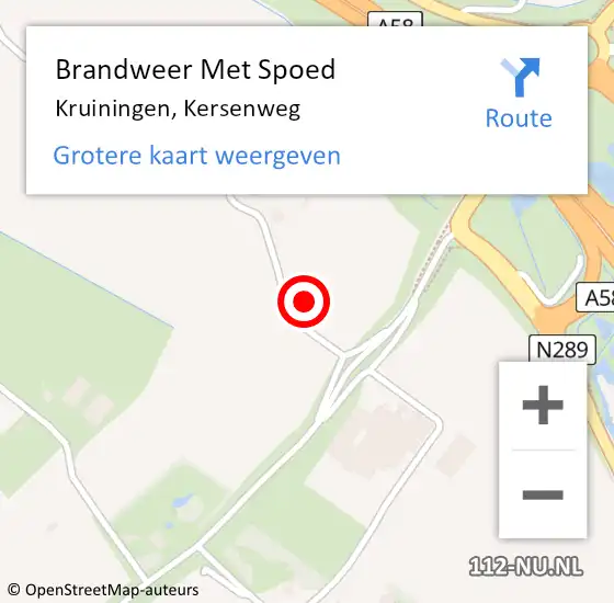 Locatie op kaart van de 112 melding: Brandweer Met Spoed Naar Kruiningen, Kersenweg op 27 april 2023 20:32