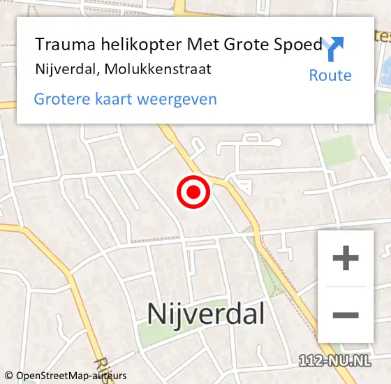 Locatie op kaart van de 112 melding: Trauma helikopter Met Grote Spoed Naar Nijverdal, Molukkenstraat op 27 april 2023 21:29