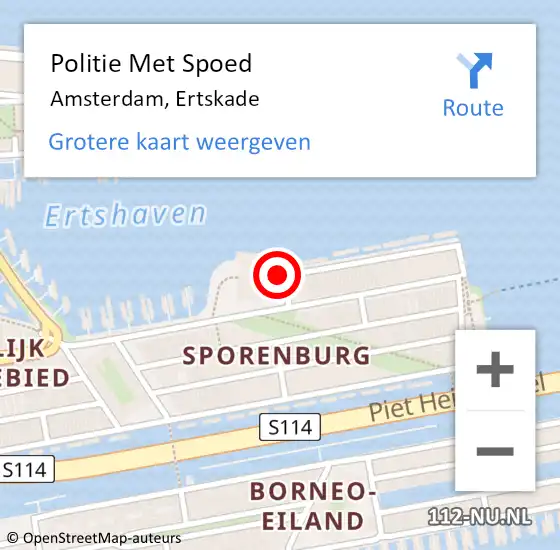 Locatie op kaart van de 112 melding: Politie Met Spoed Naar Amsterdam, Ertskade op 27 april 2023 21:46