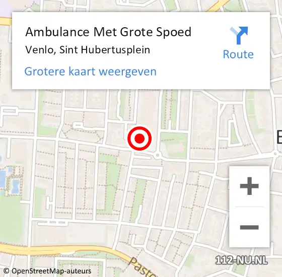 Locatie op kaart van de 112 melding: Ambulance Met Grote Spoed Naar Venlo, Sint Hubertusplein op 27 april 2023 22:07