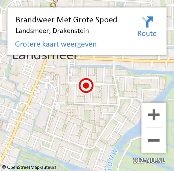 Locatie op kaart van de 112 melding: Brandweer Met Grote Spoed Naar Landsmeer, Drakenstein op 27 april 2023 22:30