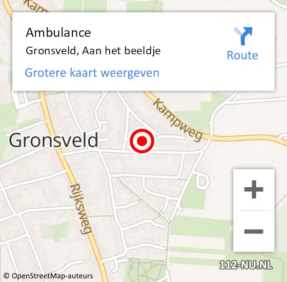 Locatie op kaart van de 112 melding: Ambulance Gronsveld, Aan het beeldje op 23 augustus 2014 16:40