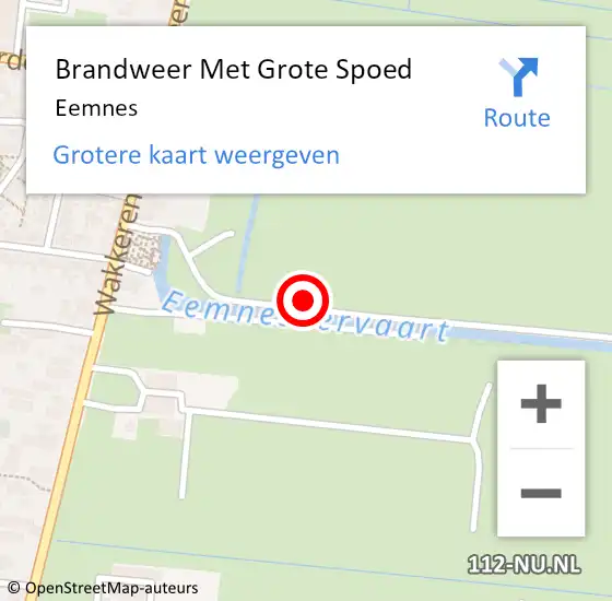 Locatie op kaart van de 112 melding: Brandweer Met Grote Spoed Naar Eemnes op 28 april 2023 01:46