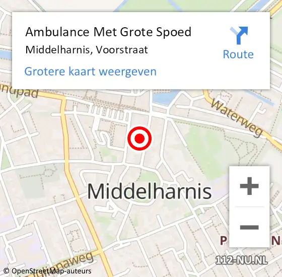 Locatie op kaart van de 112 melding: Ambulance Met Grote Spoed Naar Middelharnis, Voorstraat op 28 april 2023 04:08