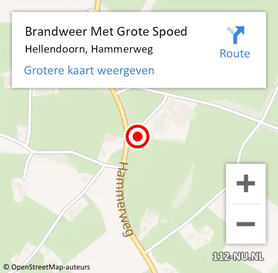 Locatie op kaart van de 112 melding: Brandweer Met Grote Spoed Naar Hellendoorn, Hammerweg op 28 april 2023 08:52