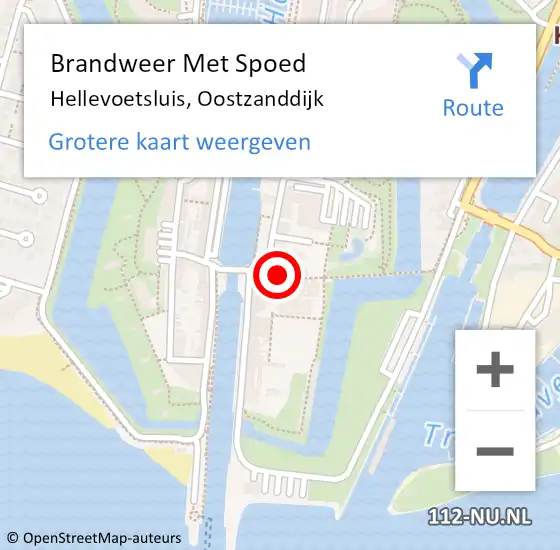 Locatie op kaart van de 112 melding: Brandweer Met Spoed Naar Hellevoetsluis, Oostzanddijk op 28 april 2023 08:53