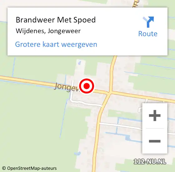 Locatie op kaart van de 112 melding: Brandweer Met Spoed Naar Wijdenes, Jongeweer op 28 april 2023 08:59