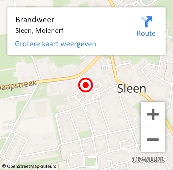 Locatie op kaart van de 112 melding: Brandweer Sleen, Molenerf op 28 april 2023 11:50