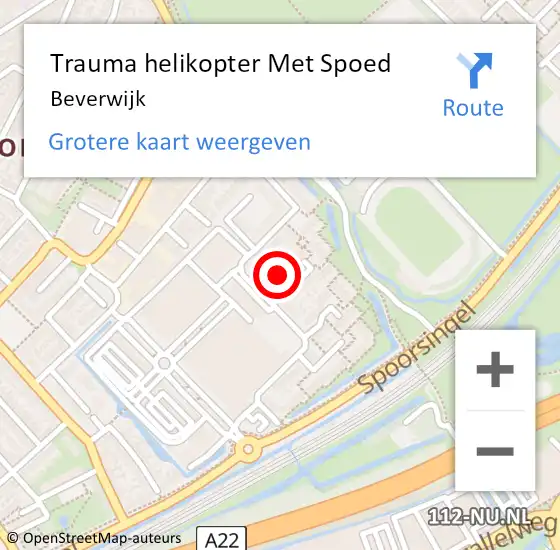 Locatie op kaart van de 112 melding: Trauma helikopter Met Spoed Naar Beverwijk op 28 april 2023 12:28