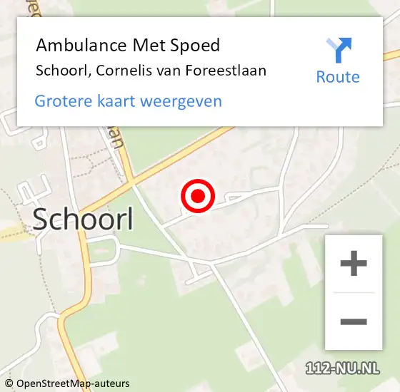 Locatie op kaart van de 112 melding: Ambulance Met Spoed Naar Schoorl, Cornelis van Foreestlaan op 28 april 2023 12:45