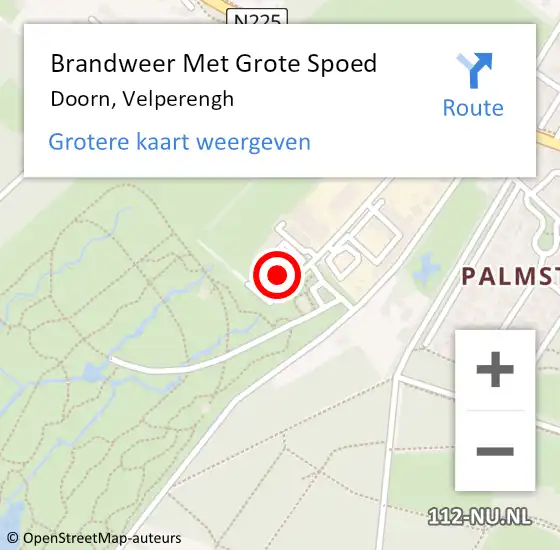 Locatie op kaart van de 112 melding: Brandweer Met Grote Spoed Naar Doorn, Velperengh op 28 april 2023 12:57