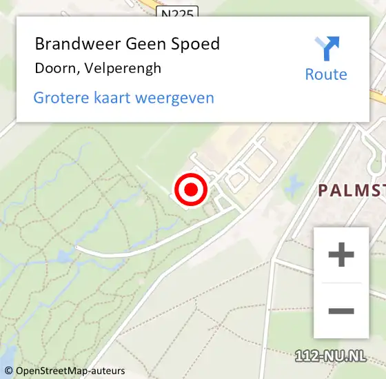 Locatie op kaart van de 112 melding: Brandweer Geen Spoed Naar Doorn, Velperengh op 28 april 2023 12:59