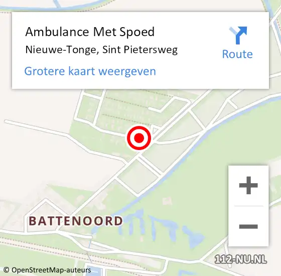 Locatie op kaart van de 112 melding: Ambulance Met Spoed Naar Nieuwe-Tonge, Sint Pietersweg op 23 augustus 2014 17:32