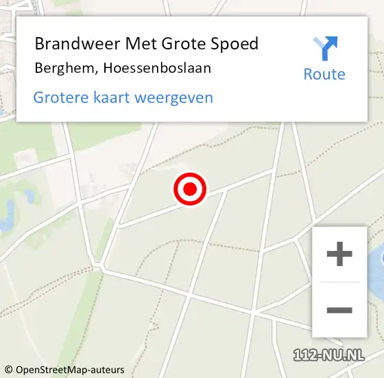 Locatie op kaart van de 112 melding: Brandweer Met Grote Spoed Naar Berghem, Hoessenboslaan op 28 april 2023 13:32