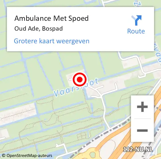 Locatie op kaart van de 112 melding: Ambulance Met Spoed Naar Oud Ade, Bospad op 9 september 2013 11:42