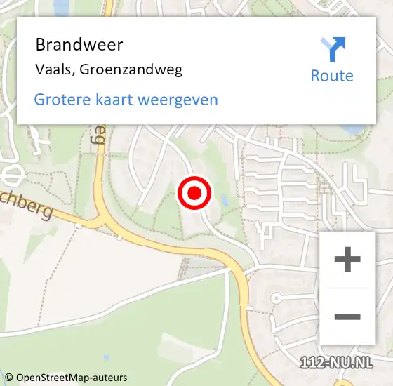 Locatie op kaart van de 112 melding: Brandweer Vaals, Groenzandweg op 23 augustus 2014 17:45