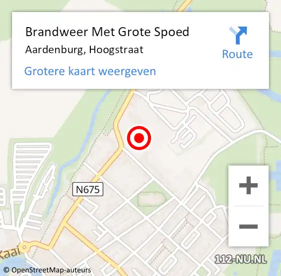 Locatie op kaart van de 112 melding: Brandweer Met Grote Spoed Naar Aardenburg, Hoogstraat op 28 april 2023 15:15