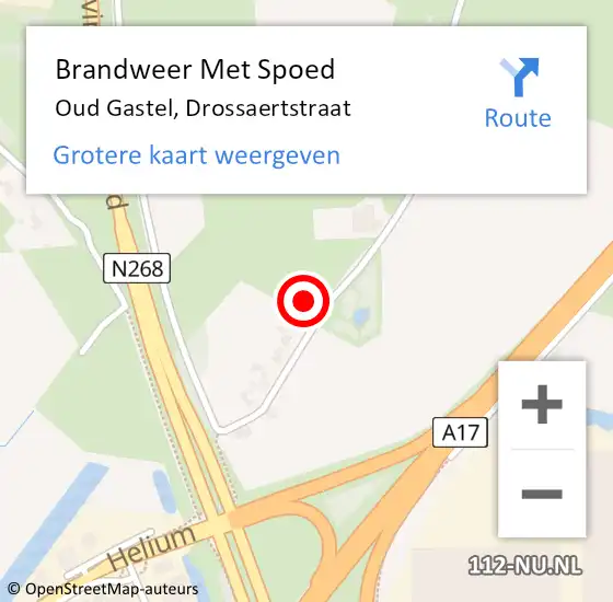 Locatie op kaart van de 112 melding: Brandweer Met Spoed Naar Oud Gastel, Drossaertstraat op 28 april 2023 15:53