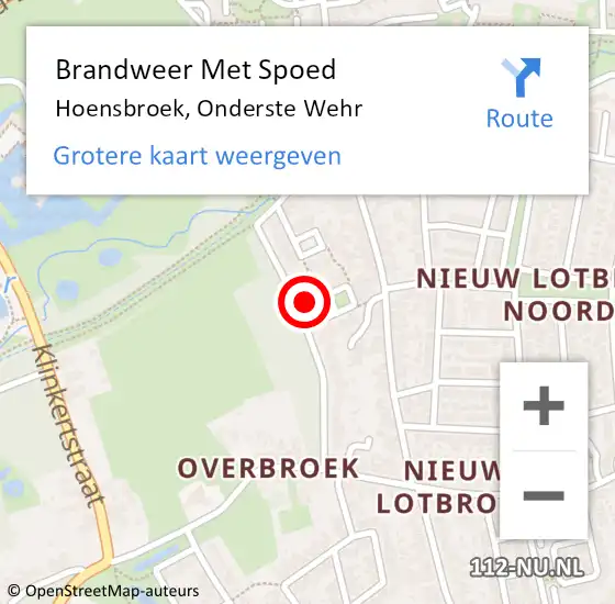 Locatie op kaart van de 112 melding: Brandweer Met Spoed Naar Hoensbroek, Onderste Wehr op 28 april 2023 16:05