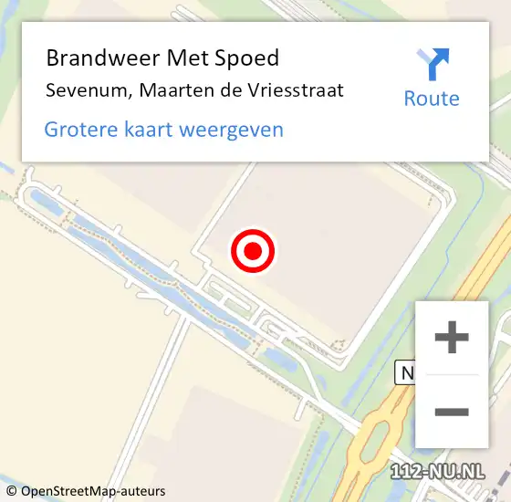 Locatie op kaart van de 112 melding: Brandweer Met Spoed Naar Sevenum, Maarten de Vriesstraat op 28 april 2023 17:14