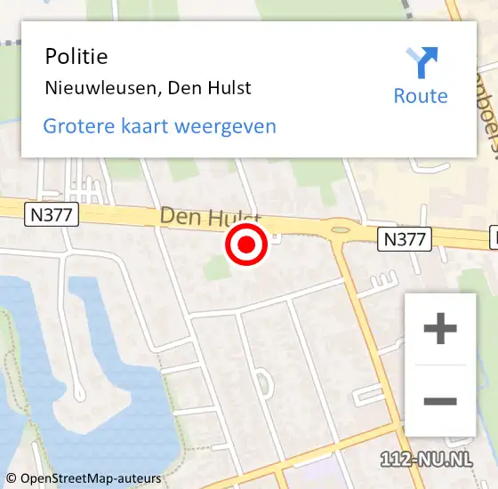 Locatie op kaart van de 112 melding: Politie Nieuwleusen, Den Hulst op 28 april 2023 17:22