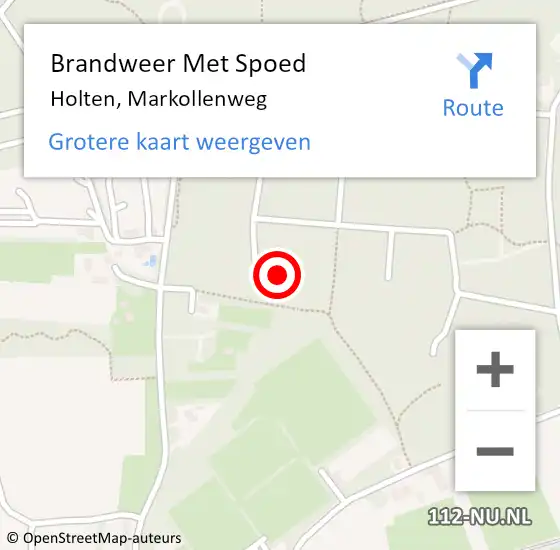 Locatie op kaart van de 112 melding: Brandweer Met Spoed Naar Holten, Markollenweg op 28 april 2023 18:22