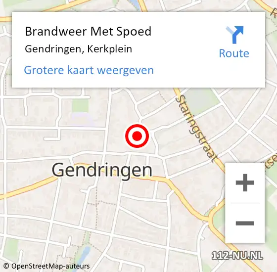 Locatie op kaart van de 112 melding: Brandweer Met Spoed Naar Gendringen, Kerkplein op 28 april 2023 18:40