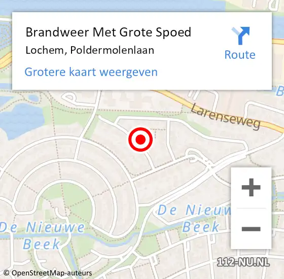 Locatie op kaart van de 112 melding: Brandweer Met Grote Spoed Naar Lochem, Poldermolenlaan op 28 april 2023 19:09