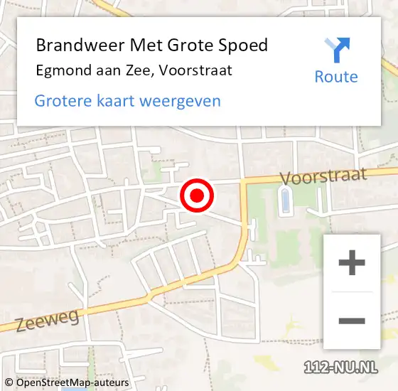 Locatie op kaart van de 112 melding: Brandweer Met Grote Spoed Naar Egmond aan Zee, Voorstraat op 28 april 2023 19:39