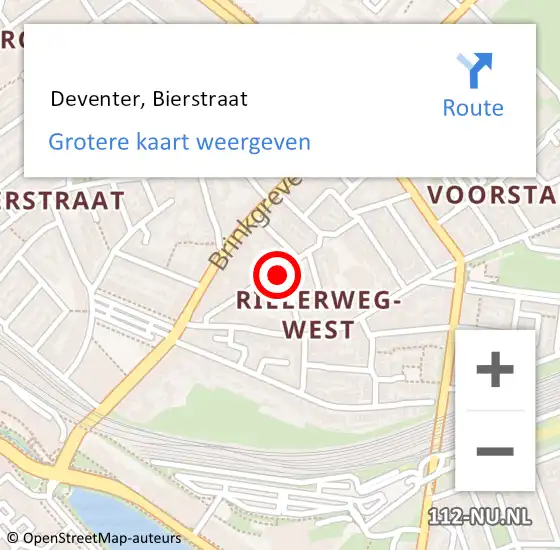 Locatie op kaart van de 112 melding:  Deventer, Bierstraat op 28 april 2023 19:53